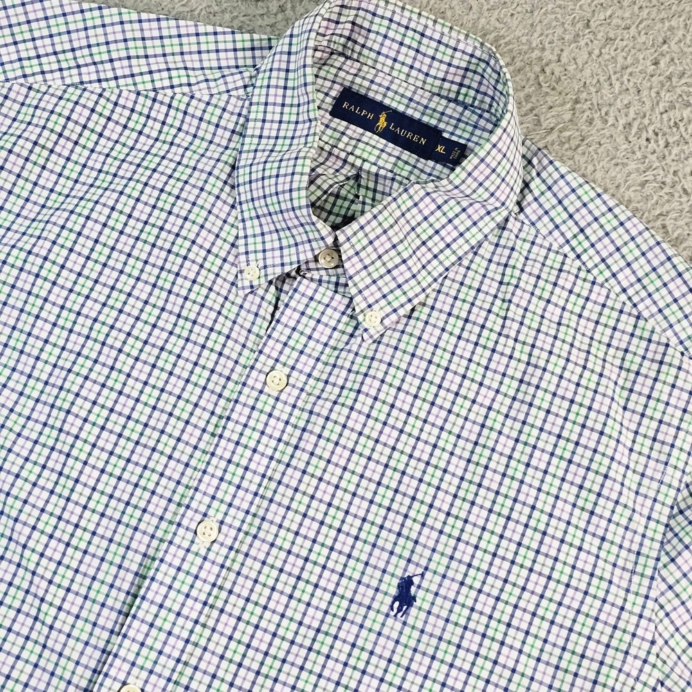 Ralph Lauren Shirt Mens XL Multicolor Plaid Short Sleeve Button Down Casual